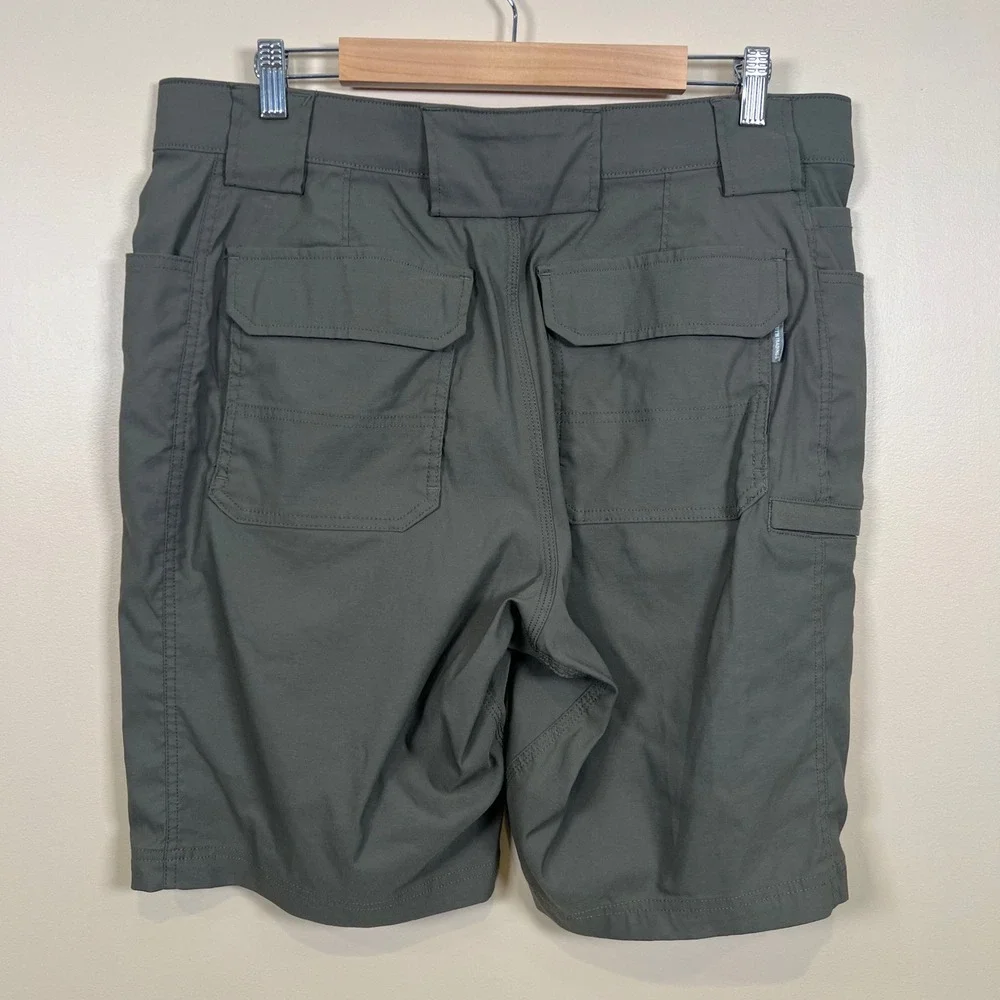 Duluth Trading Co Dry On The Fly Shorts Mens 36 Green Relaxed Fit Cargo Tactical